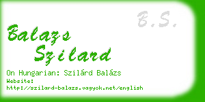 balazs szilard business card
